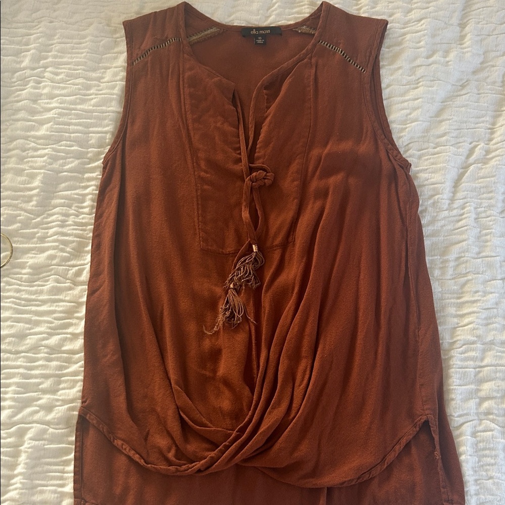 Ella Moss Terracotta Sleeveless Blouse